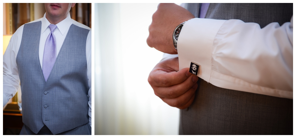 Wedding photography details groom, tie, cuff links by wedding photographer Silver Orchid Photography
