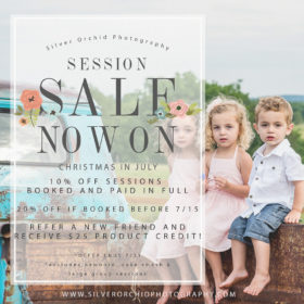flash sale, promotion, session sale, silver orchid photography