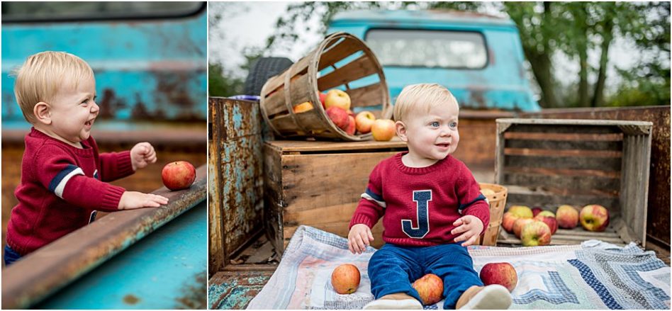 Silver Orchid Photography, Silver Orchid Photography Portraits, Silver Orchid Photography Studio, Perkiomenville, Montgomery County, PA, Fall Sessions, Outdoor Sessions, Apple Harvest, Little Blue Truck, 1959 Chevy Apache, Vintage Truck, Vintage Inspired