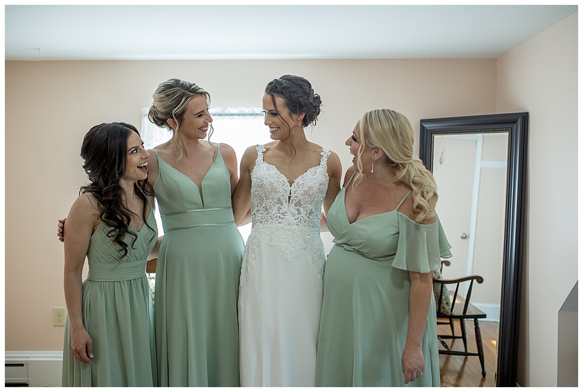 bridesmaids with bride